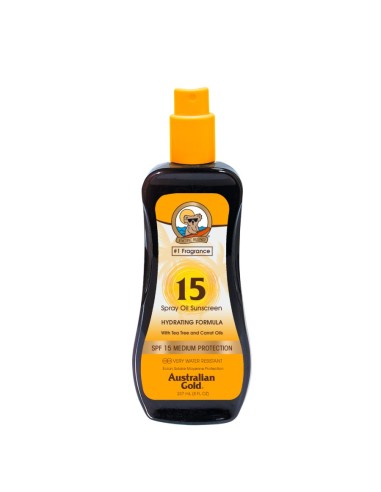 Australian Gold Spray Oil Carrot Sunscreen SPF 15 237 ml - Olio solare viso e corpo