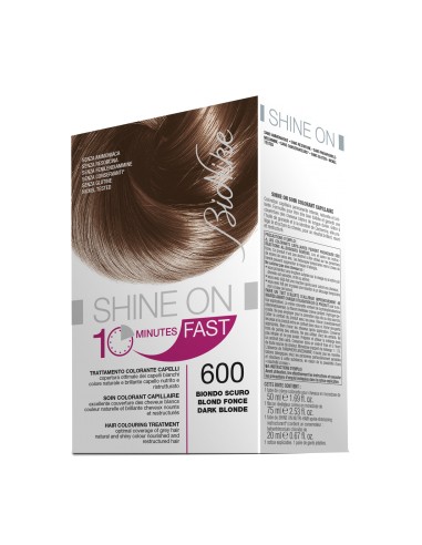 Bionike shine on fast trattamento colorante capelli biondo scuro 600 flacone 60 ml + tubo 60 ml