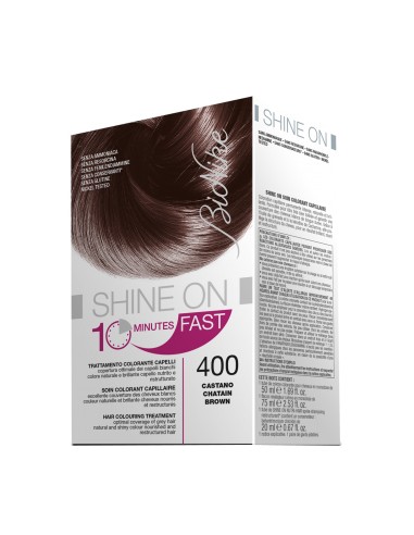Bionike shine on fast trattamento colorante capelli castano 400 60 ml + tubo 60 ml