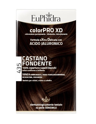 Euphidra colorpro xd 435 castano fondente gel colorante capelli in flacone + attivante + balsamo + guanti
