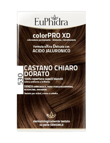 Euphidra colorpro xd 530 castano chiaro dorato gel colorante capelli in flacone + attivante + balsamo + guanti