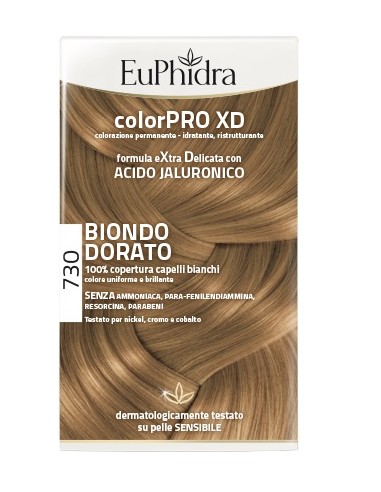 Euphidra colorpro xd 730 biondo dorato gel colorante capelli in flacone + attivante + balsamo + guanti