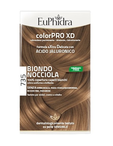 Euphidra colorpro xd 735 biondo nocciola gel colorante capelli in flacone + attivante + balsamo + guanti