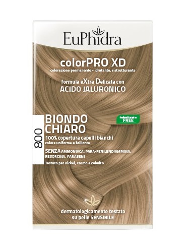 Euphidra colorpro xd 800 biondo chiaro gel colorante capelli in flacone + attivante + balsamo + guanti
