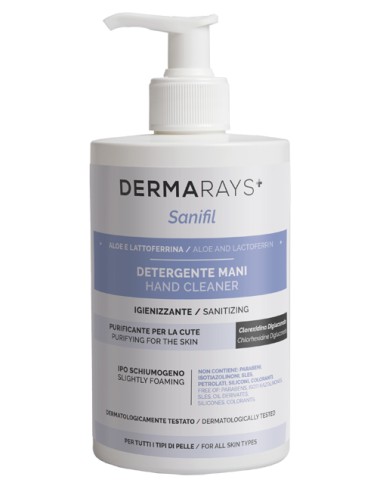 Dermarays sanifil detergente mani igienizzante aloe e lattoferrina 500 ml