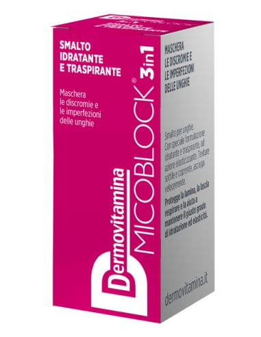 Dermovitamina micoblock 3 in 1 smalto idratante e traspirante fucsia 5 ml