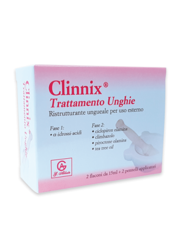 Clinnix trattamento unghie 2 flaconi 15 ml  2 pennelli applicatori