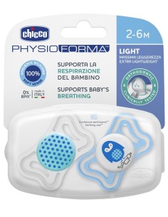 Chicco succhietto light boy silicone 2-6 mesi 2 pezzi
