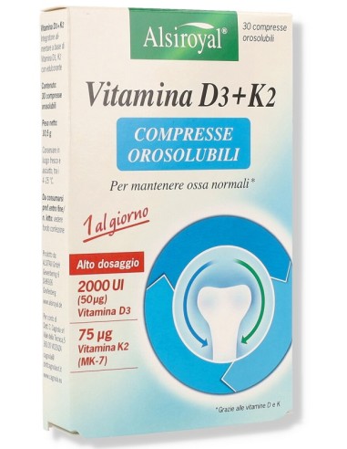 Alsiroyal vitamina d3k2 30 compresse orosolubili