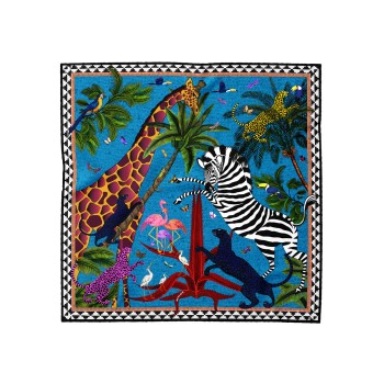 Ortigia Sciarpa Small Square 55X55 Blue