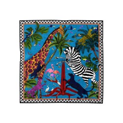 Ortigia Sciarpa Small Square 55X55 Blue