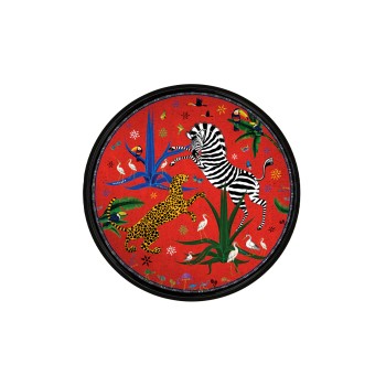 Ortigia Vassoio Rotondo Jungle Red -Vassoio in Ceramica Laccato