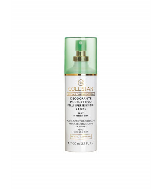 Collistar Linea Corpo Perfetto Deodorante Multi-Attivo Pelli Ipersensibili 24 Ore Spray Al Latte Di Aloe 100 ml, donna