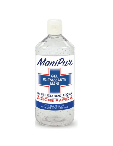 Igienizzante Pharmalife ManiPur gel igienizzante mani con alcool e tea tree oil, 1 litro